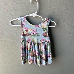 Little bum Bums Sweet Egg-Scape Easter Bunny Bamboo Peplum Top
